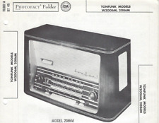 1958 TONFUNK W2006M 2086M Tube RADIO SERVICE Repair MANUAL Photofact Receiver picture