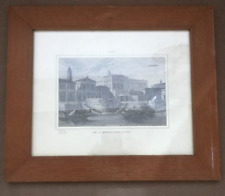 Le port de Ripetta et le palais Borghese a Rome Wall 1830 Vintage 15*12.5 inch picture
