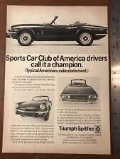 Triumph Spitfire Original Advertisement Road & Track Mag 1971  picture