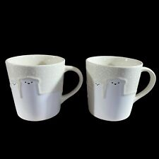 Starbucks 2016 Polar Bear Coffee Cup Mug 12 oz Set of 2 Mom Cub Tan White Winter picture