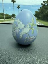 Eggzakly Porcelain Handcrafted Egg with Doves and flower branches- Made in USA picture
