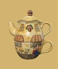 BELLA CASA by GANZ  Vintage Collectors Teapot And Cup In One, French Cafe Theme picture