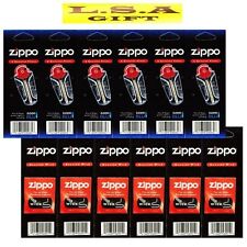 Zippo Lighter Replacement Genuine 6 Flint + 6 Wick Value Pack  picture