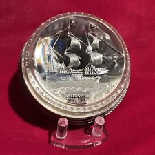 MAYFLOWER GLASS AND PEWTER PAPER WEIGHT MEADOW MOUNTAIN DESIGN SIGNED 1983 (I4) picture