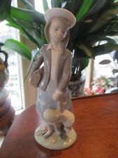 LLADRO #5218 AUTUMN  SCHOOL GIRL HOLDING DOLL LEAF FALL RARE picture