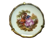 Vintage Limoges France Porcelain Mini Plate W/Mount, Courting Couple, Victorian picture