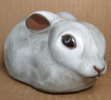 Vtg Anderson Design Studio AD Mottled Pottery Bunny Rabbit White Gray 5.5