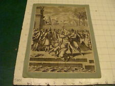 Original Engraving:1700's or 1800's - mounted - KING BEHEADING LADY, trying to  picture