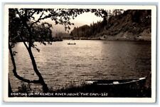 c1940's Boating On McKenzie River Above The Dam Leaburg OR RPPC Photo Postcard picture