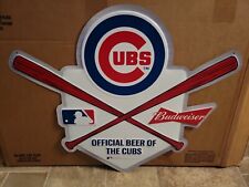 Budweiser beer Chicago Cubs mlb baseball bats tin sign bar game room wrigley new picture