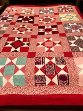 Vintage Quilt Full/Double Star Patchwork RED 79
