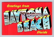 Daytona Beach FL-Florida, Scenic LARGE LETTER GREETINGS, Vintage Postcard picture
