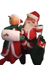 Vintage Annalee Mr And Mrs Claus 1988 With Stands Excellent Condition picture