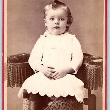 c1870s Cute Little Girl CdV Photo Card Dollar Photograph Gallery Art Nouveau H27 picture