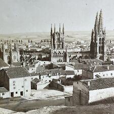 Antique 1908 Burgos Spain City View Stereoview Photo Card P2215 picture