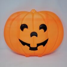 Vintage Halloween Jack-O-Lantern Flat Face Pumpkin Blow Mold Window  picture