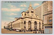 c1930s Gesu Catholic Church & School 1st Ave Downtown Miami Florida FL Postcard picture