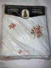 New VTG Wondercale Springmaid Twin Fitted Sheet Pink Rosegay Shabby Fit 39x76 picture