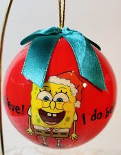 SpongeBob Ball Ornament Enesco Red 2003 I Do Believe Nickelodeon Viacom picture