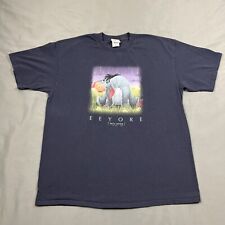 Vintage The Disney Store Eeyore Easy Going Print T-Shirt Blue XL VTG 90s 2000s picture