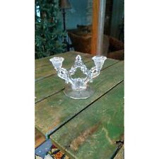 Vintage Crystal Candle Holder Double Stick Cambridge Glass Clear picture