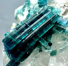 426 Gram Rare Blue Indicolite Tourmaline Crystals Bunch On Quartz Crystals @Afg picture