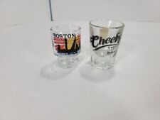 Set of 2 Boston Skyline Single Shot Glass and Cheers Double Shot Glass picture