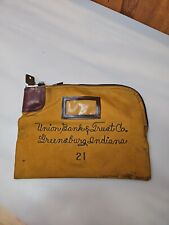 Vintage Union Bank & Trust Greensburg Indiana 21 Locking with Key Bank Bag picture