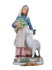 Vintage Homco Home Interior #8811 Harvest Time Figure Porcelain Woman Sheep 11