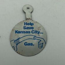 Vtg Help Save Kansas City Gas Fold Over Badge Button Tab Pin HTF Scarce  G4  picture