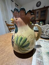Vintage Italian ceramic rooster pitcher hand made and hand painted by Pizzato picture