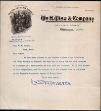 1912 Chicago - Wm H Wise & Co - Publishers -  Rare Letter Head Bill picture