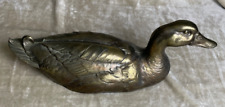 Large Vintage Brass Duck Decoy - very detailed - 17” X 6”x 6” picture