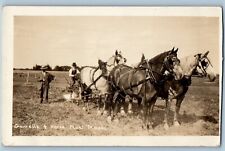 Correll Minnesota MN Postcard RPPC Photo Correll's 4 Horse Plow Teams c1910's picture