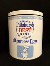 Vintage J.L. Clark Pillsbury's Best Metal Tin Flour Canister Pillsbury Doughboy picture