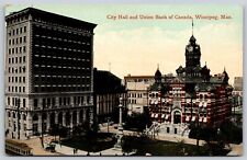 Postcard City Hall and Union Bank of Canada, Winnipeg, Manitoba B63 picture