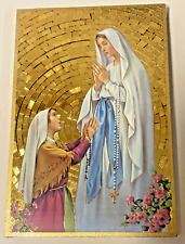 Our Lady of Lourdes & Saint Bernadette Wood  Image, New from Japan, #Gftshp picture