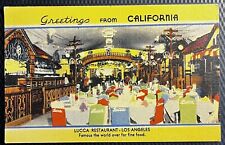 Greetings from California Lucca Restaurant, Los Angeles Vintage Postcard  picture
