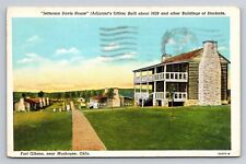 Fort Gibson Muskogee Oklahoma OK Jefferson Davis House Adjutant Office Postcard picture