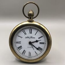 Vintage Seth Thomas Pocket Watch Style Alarm Clock Working Condition Brass Clock picture