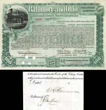 Baltimore and Ohio Railroad Co. signed by E H Harriman - Stock Certificate - Aut picture