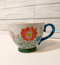Dutch Wax Hand Painted Ceramic Coffee Mug Floral Flower picture