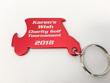 50pcs Custom Engraved RED METAL BOTTLE OPENER GOLF CART KEYCHAIN  picture