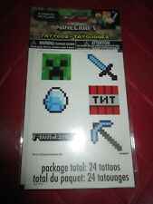 NIP Mojang MINECRAFT Temporary TATTOOS Four Sheets of 6 - 2000's picture