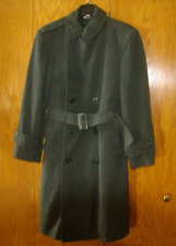 US ARMY 1970s MAN'S WOOL GABARDINE OVERCOAT, BELT & LINER SIZE, 40S picture