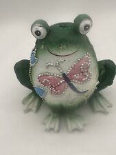Frog Dragonfly Sculpture Clay  handmade hand-painted Adorable picture