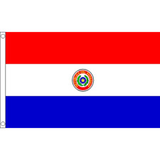 Giant 8ft x 5ft 8' x 5' Paraguay Paraguayan National Polyester Drape Banner Flag picture