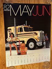 Vintage 1982 May Jun FREIGHTLINER Semi Truck Sexy Girl Pin Up 23” x 29 ½” Poster picture