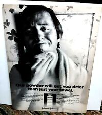 1971 Johnson Johnson Baby Powder Drier Than Just A Towel Original Print Ad vtg picture