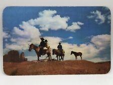 Postcard Navajoland Navajo Riding Horseback in Desert Unposted picture